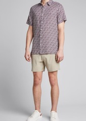 Onia Men's Samuel Floral Linen Shirt