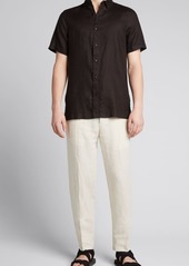 Onia Men's Samuel Short-Sleeve Linen Shirt