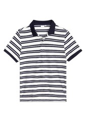 Onia Men's Zach Stripe Brushed Knit Polo in Deep Navy at Nordstrom