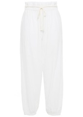 Onia - Cropped crinkled cotton-gauze tapered pants - White - XS