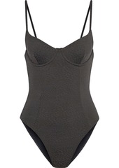 Onia Woman Isabella Stretch-jacquard Swimsuit Black