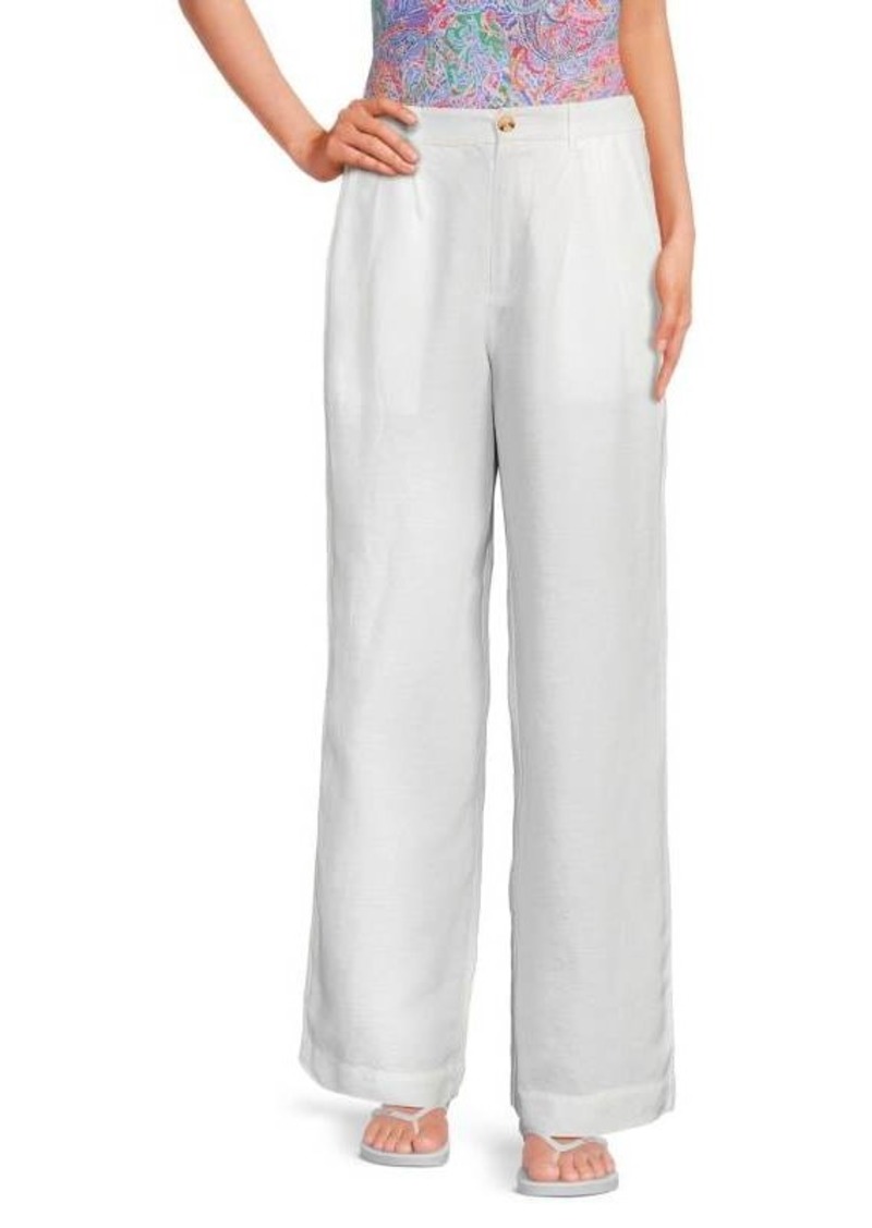 Onia Pleated Linen Blend Pants