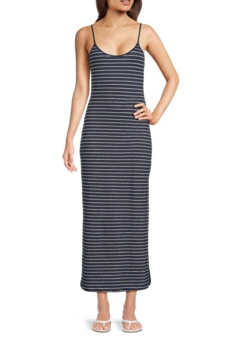 Onia Striped Linen Blend Cover Up Maxi Dress