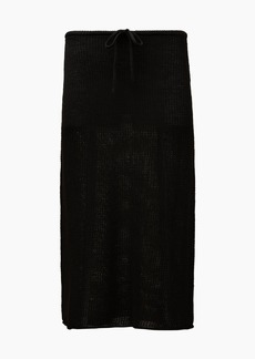Onia Textured Linen Sweater Drawstring Midi Skirt - Black - XL - Also in: M, S, L, XS