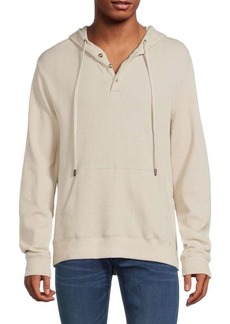 Onia Waffle Cotton Button Hoodie