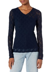 Only Hearts Women's Stretch Lace V-Neck Wrap Tee  M