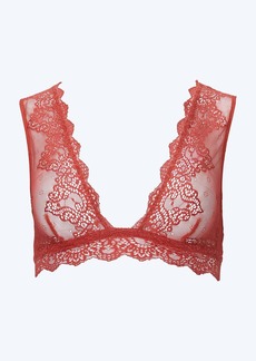 Only Hearts So Fine Lace Tank Bralette In Guava