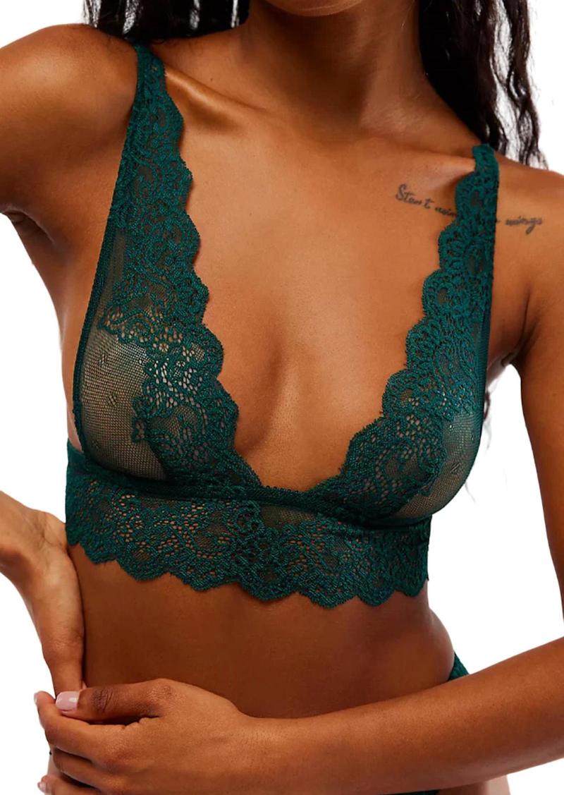 Only Hearts So Fine Lace Tank Bralette In Juniper Green