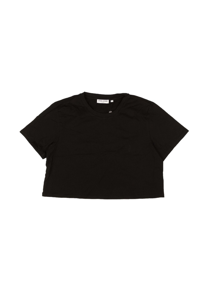 Opening Ceremony Black Blank OC Cropped Short Sleeve T-Shirt