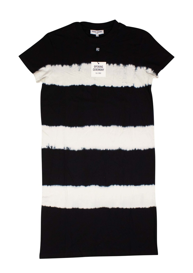 Opening Ceremony Black Ivory Tie Dye Mini Box T-Shirt Dress