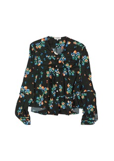Opening Ceremony Black Long Sleeve Knot Button-Up Blouse