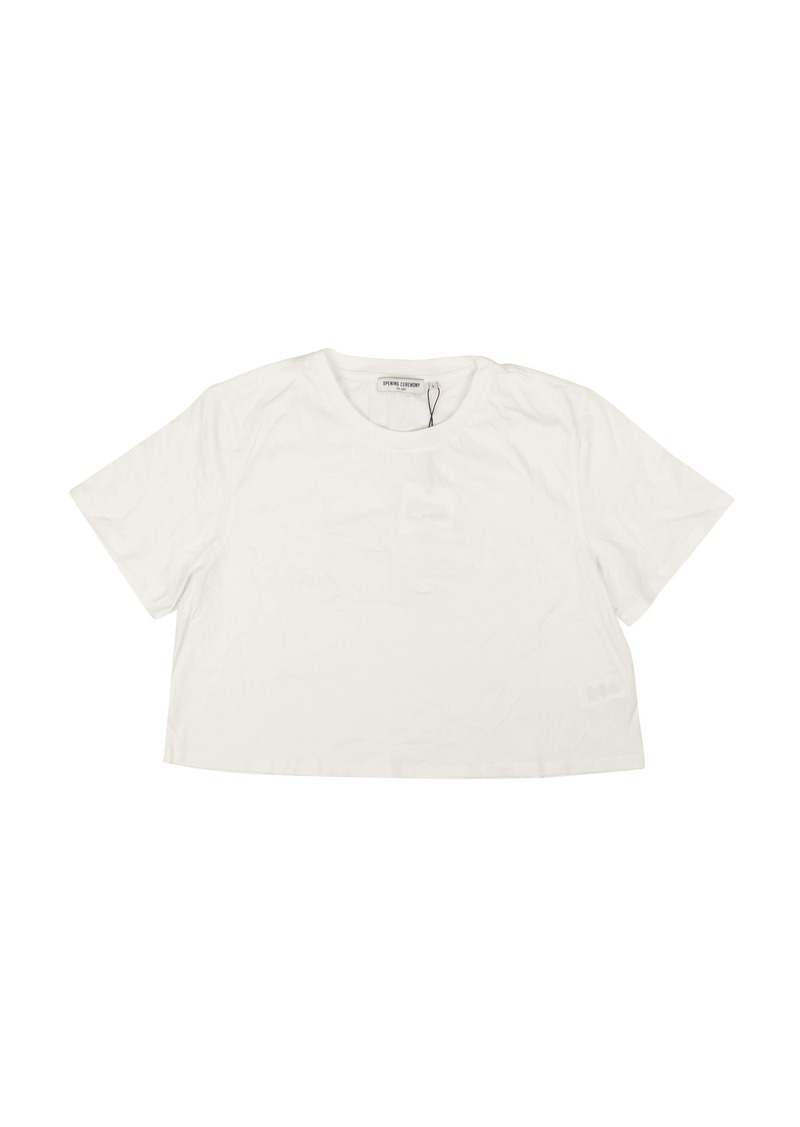 Opening Ceremony Chalk White Cotton Blank OC Cropped T-Shirt