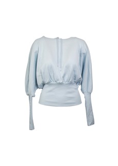 Opening Ceremony Dust Blue Satin And Fleece Hoodie