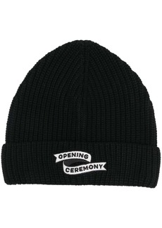 Opening Ceremony flag logo knitted beanie hat