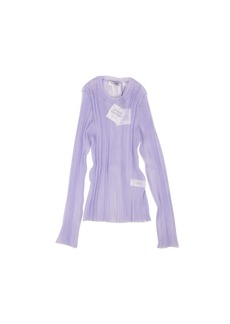 Opening Ceremony Lilac Polyester Sheer Rib Long Sleeve Top