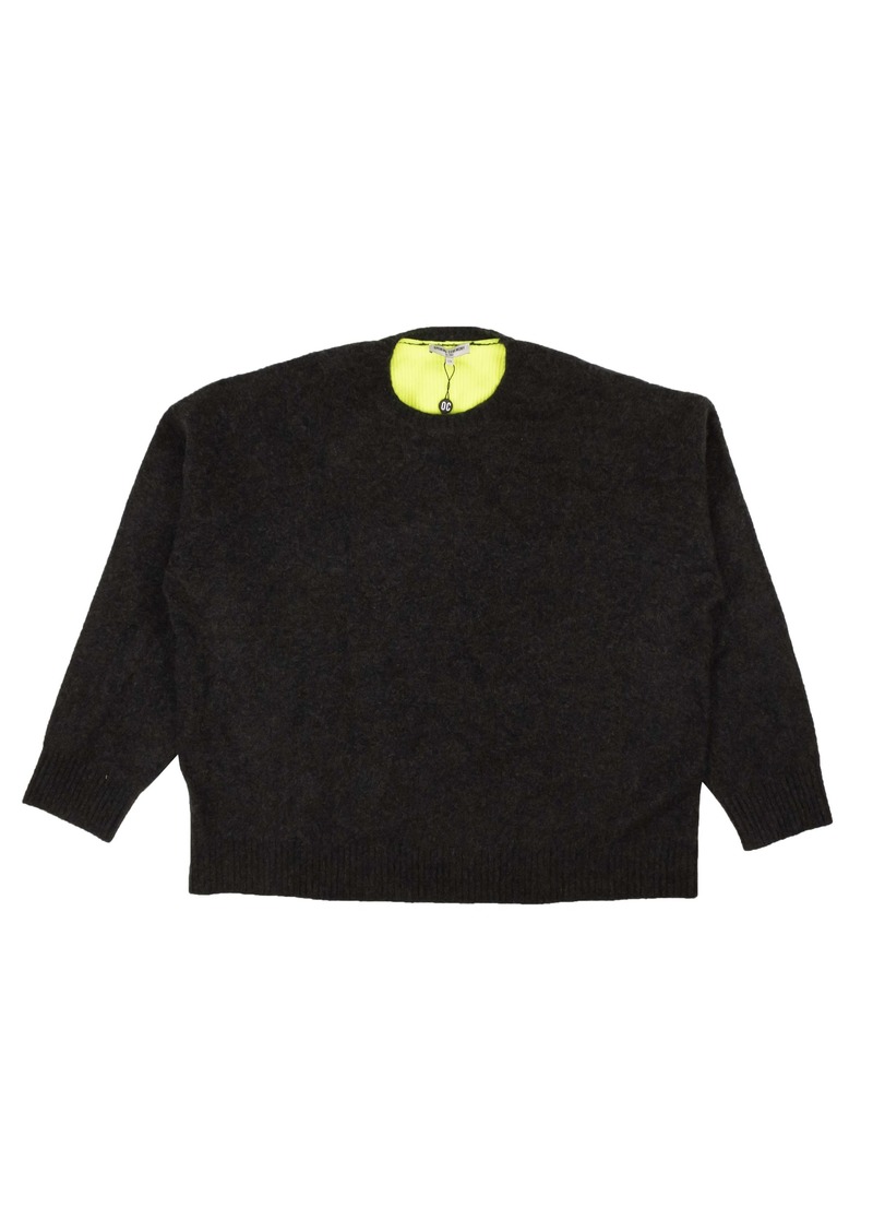 Opening Ceremony Neon Green Color Block Cashmere Sweater