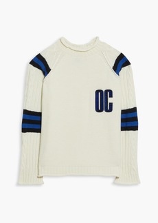 Opening Ceremony - Appliquéd striped wool-blend sweater - White - XS
