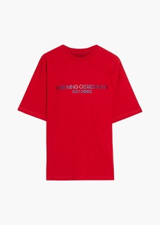 Opening Ceremony - Embroidered cotton-jersey T-shirt - Red - XS