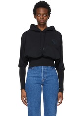 Opening Ceremony Black Rose Crest Cropped Hoodie