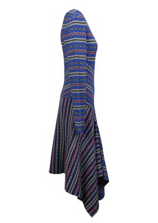 Opening Ceremony L/S Rib Knit Midi Dress - Blue