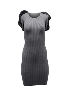 Opening Ceremony Ruffle Sleeve Bodycon Dress in Grey Viscose