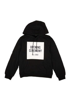 Opening Ceremony White And Black Cotton Torch Box Logo Hoodie