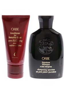 Conditioner for Beautiful Color and Signature Shampoo Kit by Oribe for Unisex - 2 Pc Kit 1.7oz Conditioner, 2.5oz Shampoo