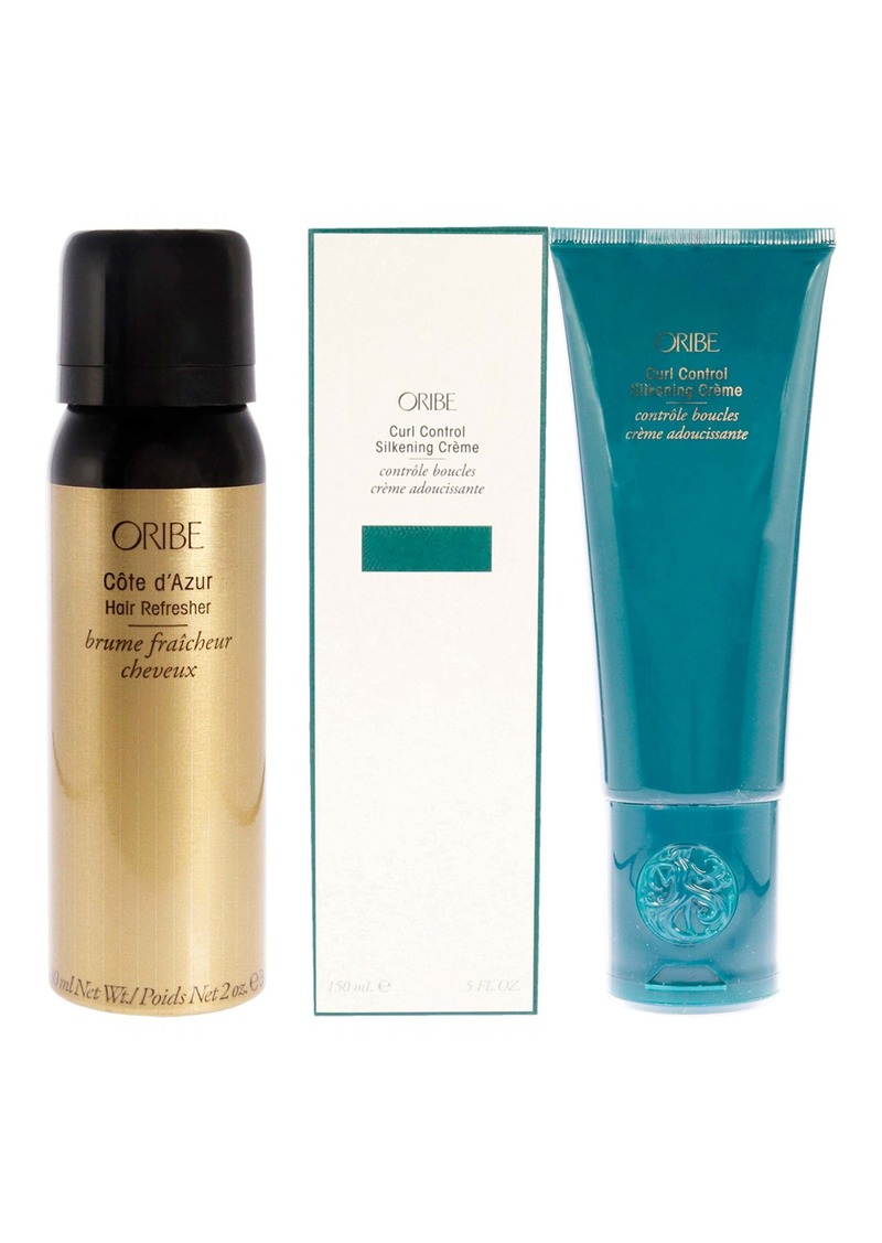 Cote dAzur Hair Refresher and Curl Control Silkening Creme Kit by Oribe for Unisex - 2 Pc Kit 2oz Refresher, 5oz Cream