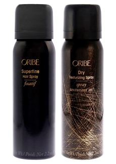 Superfine Hairspray and Dry Texturizing Spray Kit by Oribe for Unisex - 2 Pc Kit 2.2 oz Hair Spray, 2.2 oz Hair Spray