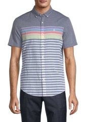 Original Penguin Engineered Rainbow Stripe Button Down Shirt