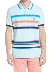 ORIGINAL PENGUIN GOLF Original Penguin 19th Hole Stripe Golf Polo in Tanager Turquoise at Nordstrom