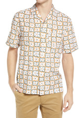 Original Penguin Floral Short Sleeve Button-Up Camp Shirt in Bright White at Nordstrom