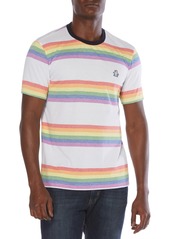 Original Penguin Pride Rainbow Stripe T-Shirt in Bright White at Nordstrom