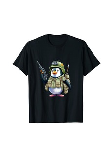 Military Penguin Clipart Animals Lover T-Shirt
