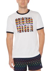 Original Penguin Men's Pride Rainbow Logo Graphic Ringer T-Shirt
