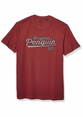 Original Penguin Men's Short Sleeve Logo Printed Tee tawny Port Embroidery XL