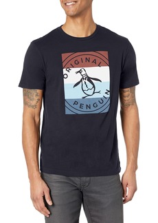 Original Penguin Men's Stripey Stamp Logo Short Sleeve Tee Shirt