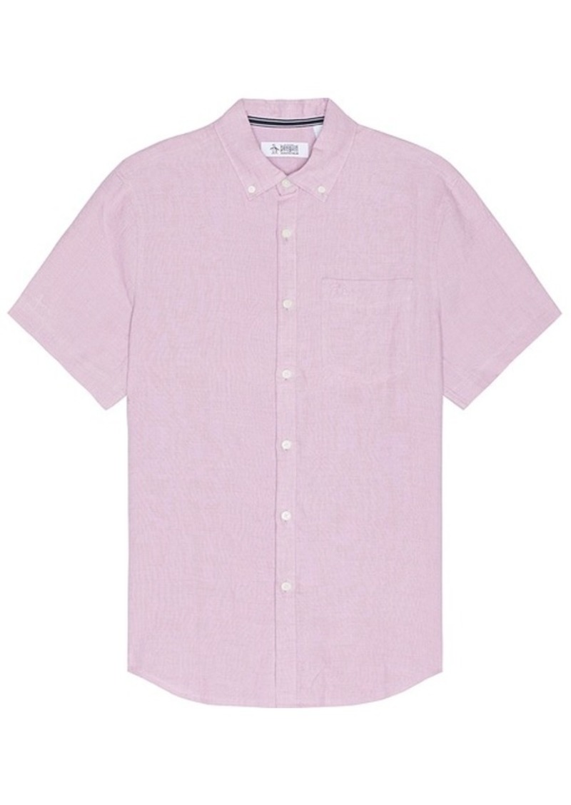 Original Penguin Short Sleeve Linen Shirt