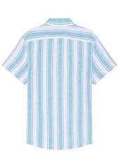 Original Penguin Vertical Stripe Short Sleeve Linen Shirt