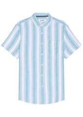 Original Penguin Vertical Stripe Short Sleeve Linen Shirt