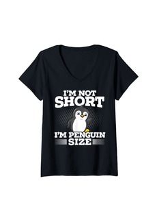 Original Penguin Womens I'm Not Short I'm Penguin Size Ice Bird Arctic Animal V-Neck T-Shirt