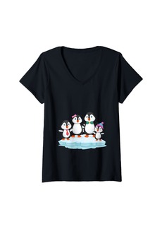 Original Penguin Womens penguin family love gift christmas birthday V-Neck T-Shirt