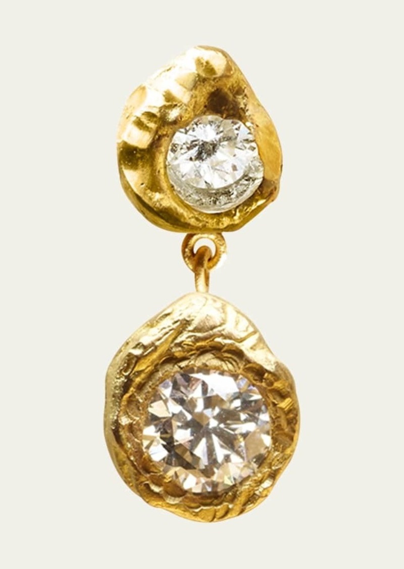 Orit Elhanati Elhanati Donna 18K Solid Yellow Gold Earring with Top Wesselton VVS Diamonds  Single