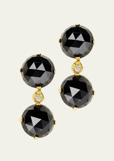 Orit Elhanati Elhanati Evita Big Earrings in 18K Solid Yellow Gold with Black Spinel and Top Wesselton VVS Diamonds