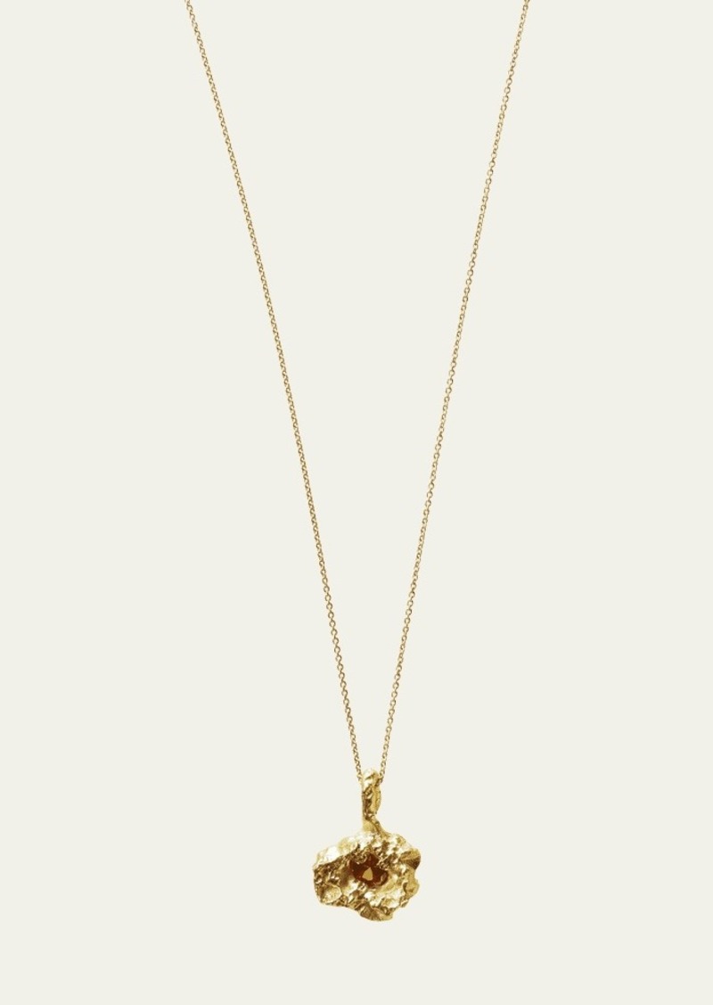 Orit Elhanati Elhanati Smaller Rock Necklace in 18K Solid Yellow Gold with 3.75mm Orange Sapphire