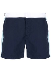 Orlebar Brown contrast-panel detail swim shorts