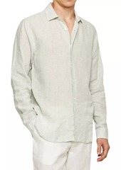 Orlebar Brown Giles Linen Button-Front Shirt