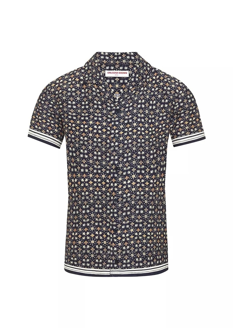 Orlebar Brown Hibbert Floral Linen & Cotton-Blend Camp Shirt
