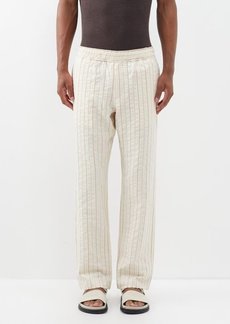 Orlebar Brown - Cantwell Jacquard-stripe Cotton Trousers - Mens - Cream Multi