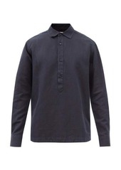 Orlebar Brown - Caspian Cotton And Linen-twill Popover Shirt - Mens - Navy